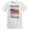 Christian Patriot T Shirt One Nation Under God 250 Years Blessing Flag Cross Tee