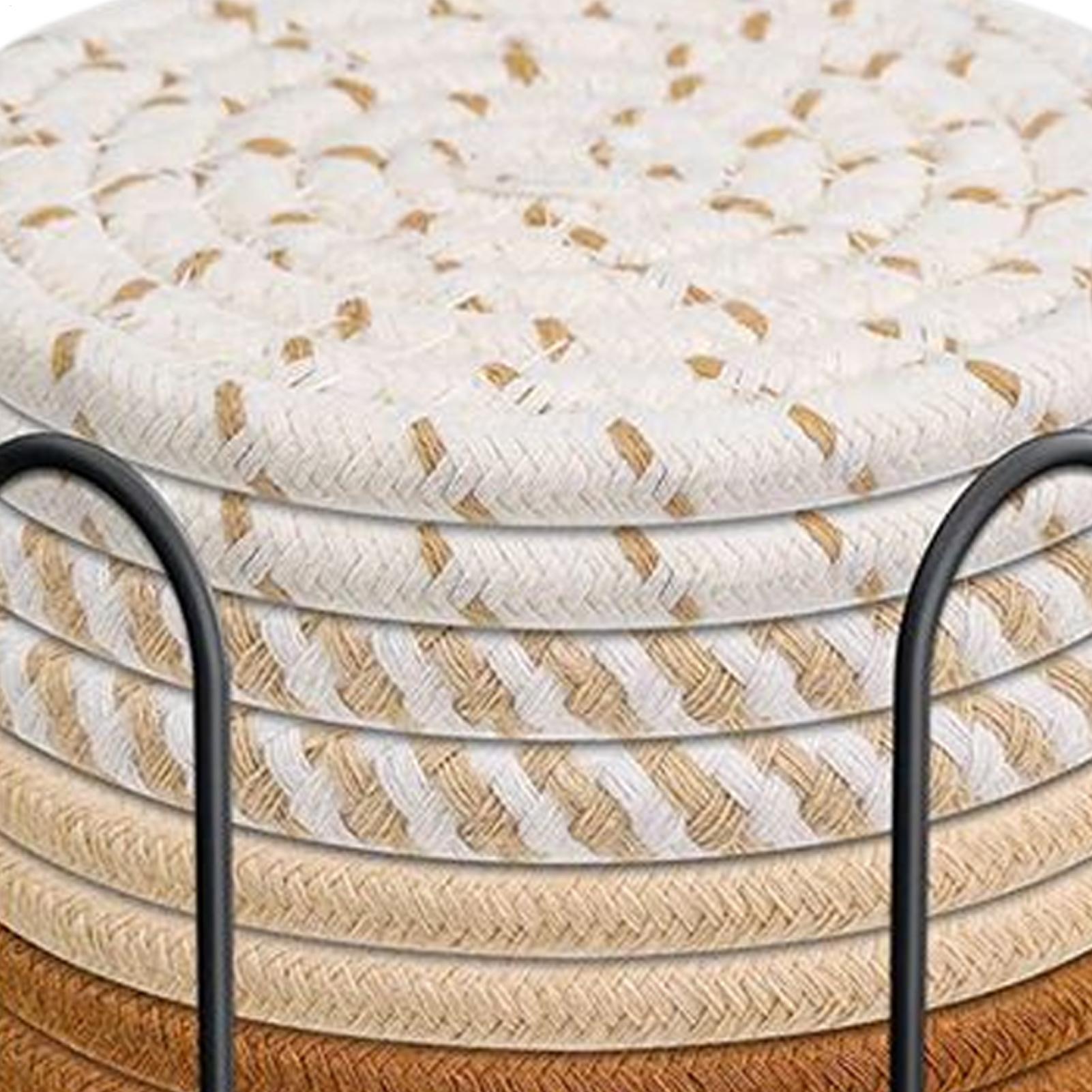 

Cup Coasters 8 Pieces Absorbent Cup Mat With Holder 4.3 Inch Heat-Resistant Cotton Rope Desk Coaster For Table Home Coffee China Mainland