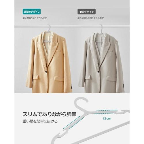 SONGMICS 50 Stück Kunststoff Kleiderbügel mit breiten Schulterlöchern, platzsparend, 41,6 cm breit, Grau, CRP010G01