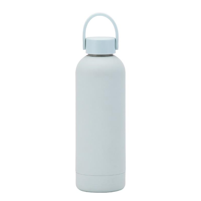 Double-Layer Stainless Steel Vacuum Insulated Travel Mug With Carrying Handle - 500ml Portable Outdoor Water Bottle
