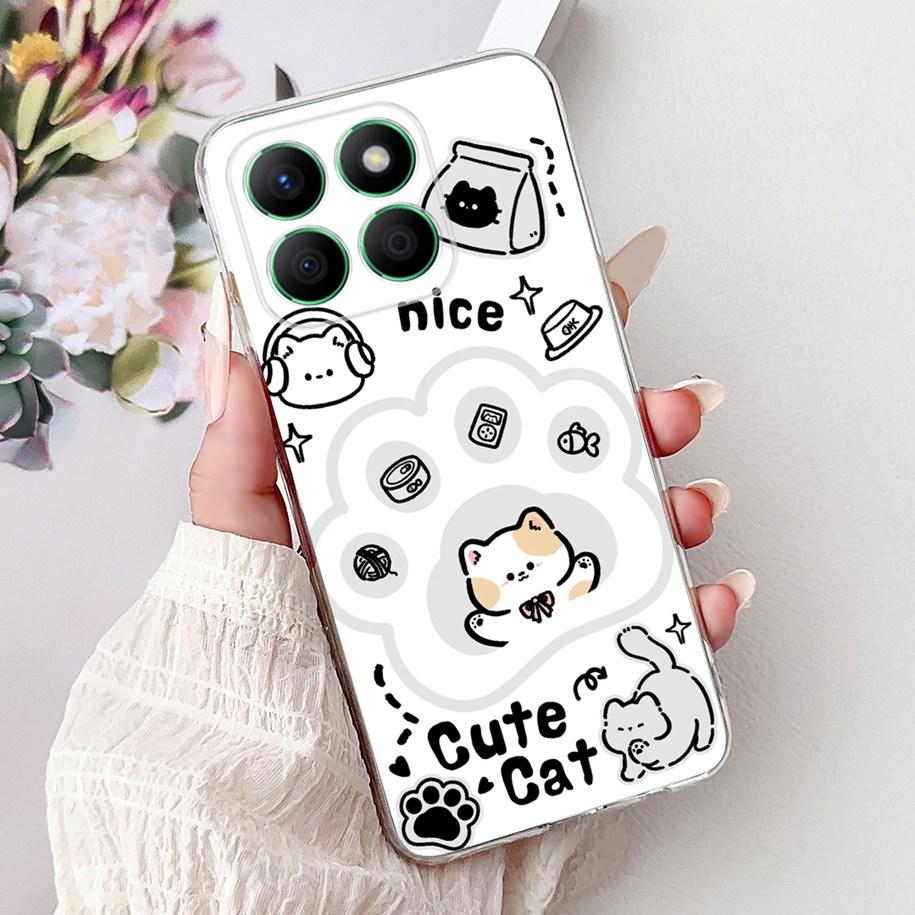 Case For Honor X8b Cover LLY-LX1 LLY-LX2 LLY-LX3 Lovey Heart Cartoon Soft Clear Silicone Phone Case For Honor X8a CRT-LX1 Bumper