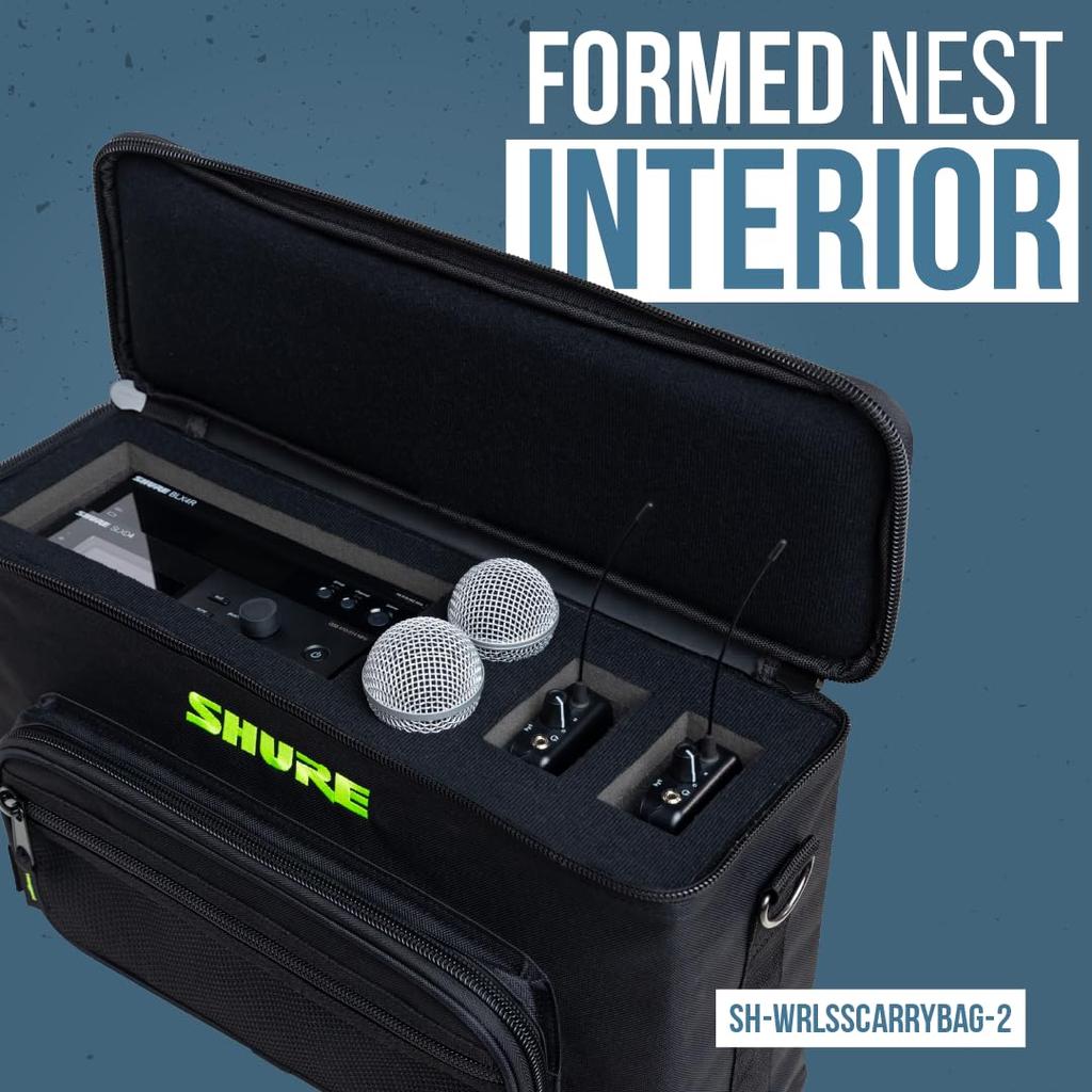 Shure by Gator SH-MICBAG12 Nylon Carrying Bag for Dynamic Microphones, Holds 12 Microphones [Includes Shoulder Strap] [Official Japanese Product]