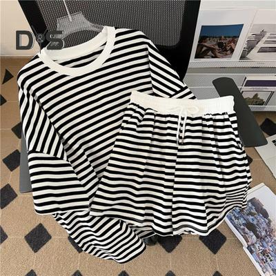 Breathable Women Tee Shorts Suit Summer Fashion Ladies T Shirt Short Pants Suit