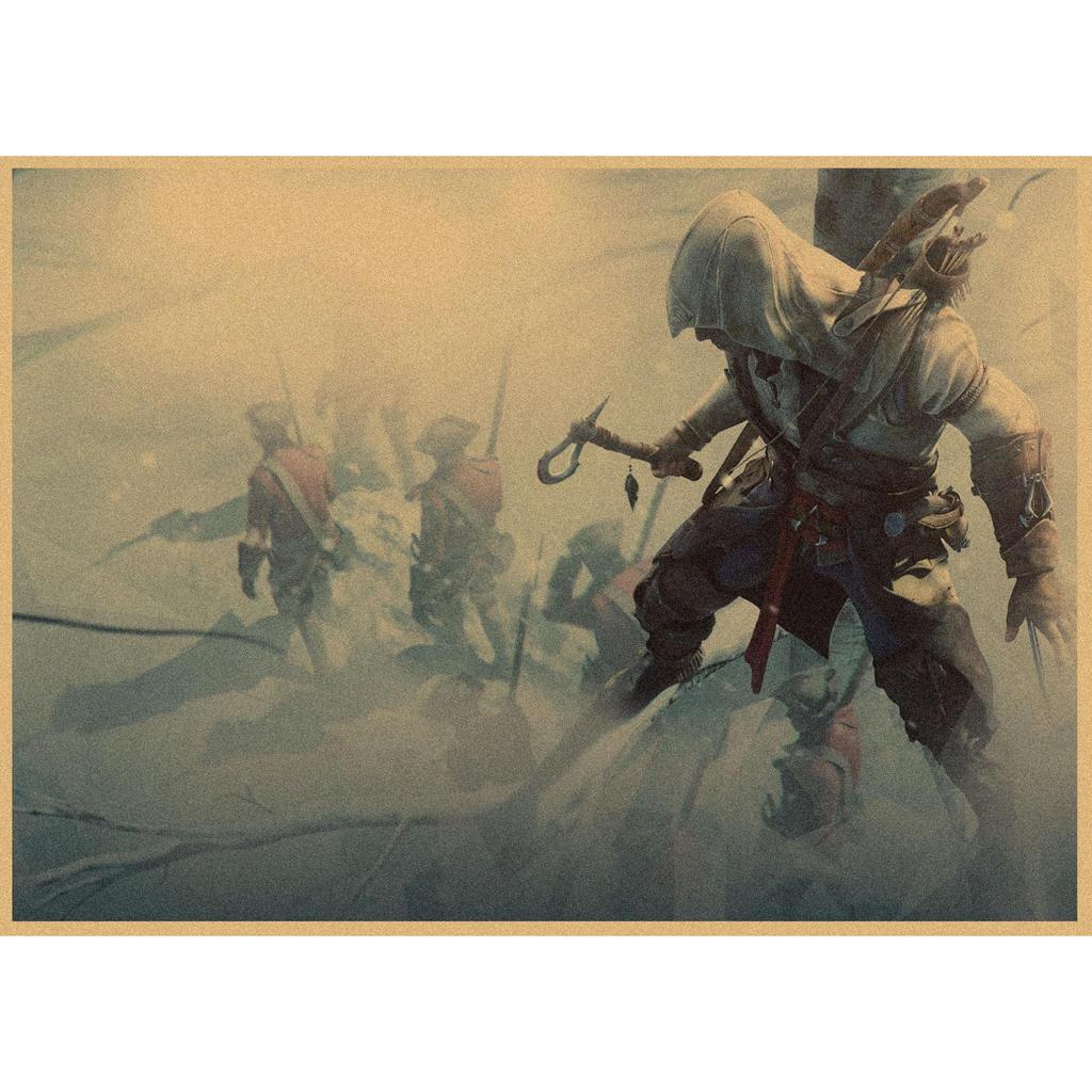 Assassin's Creed Retro Kraft Paper Wall Poster Mural 250