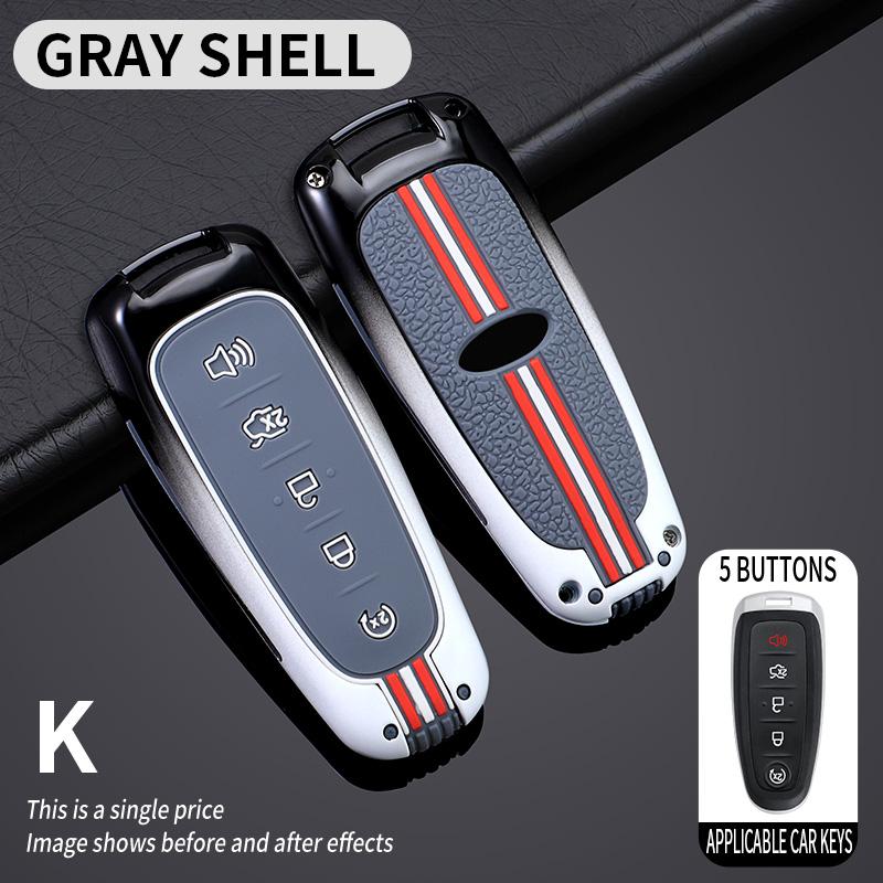 

Чехол для ключа автомобиля из цинкового сплава с 5 кнопками для Ford Escape Focus C Max Kuga Edge Explorer Taurus Брелок Защитные аксессуары