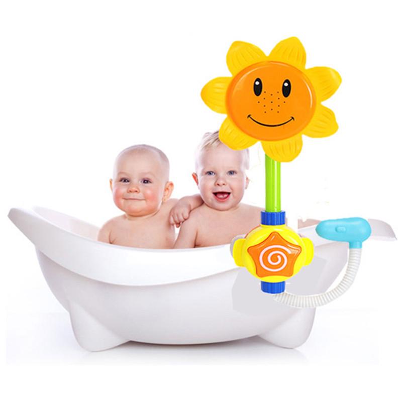 Elektrische Sonnenblumendusche Sommer-Babydusche Sonnenblumenspray Manuelle Dusche Badezimmer Kinderspielzeug