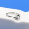 Female Sweet Temperament Simple Heart Ring Platinum Plated Zircon Marriage Proposal Ring