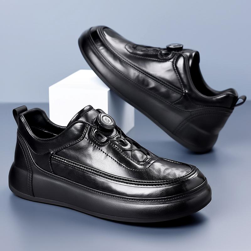 Stylish Mens Summer Skateboard Footwear New Casual Leather Sneakers Comfortable Walking Shoes Soft Sole Sports Shoes Oxford Shoe