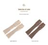 Women's 100% Pure Cashmere Cable Knit Half-Finger Gloves - Warm Long Wrist and Arm Protection