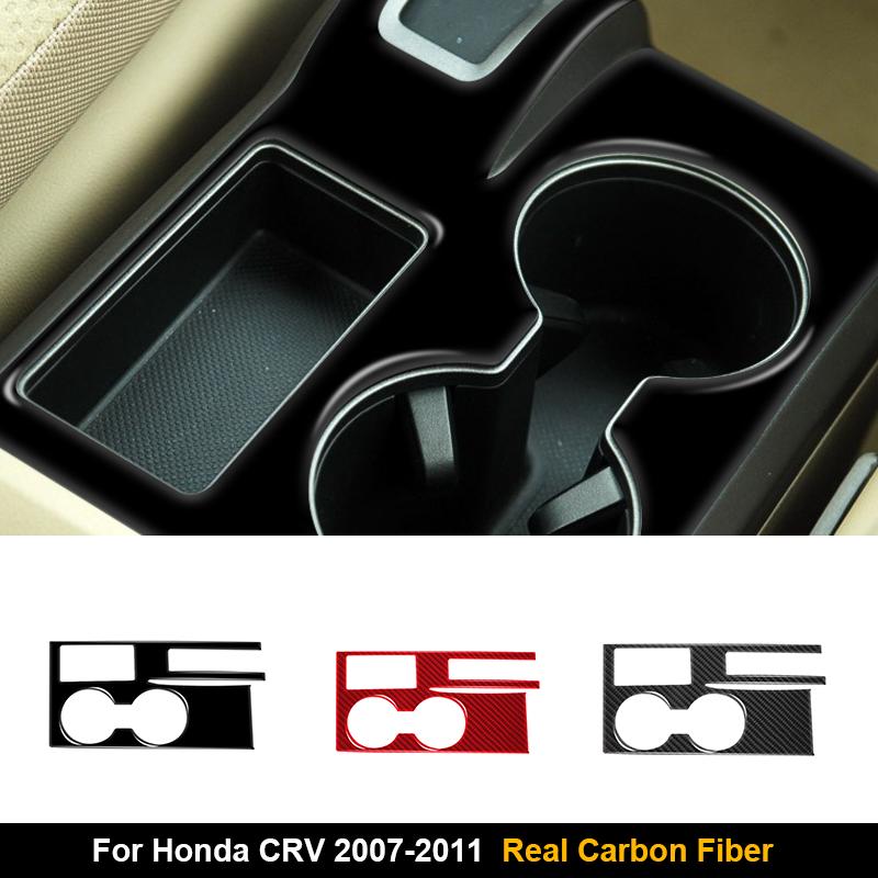 For Honda CRV 2007 2008 2009 2010 2011 Carbon Fiber Car Center Control Gear Shift Panel Water Cup Frame Cover Trim sticker