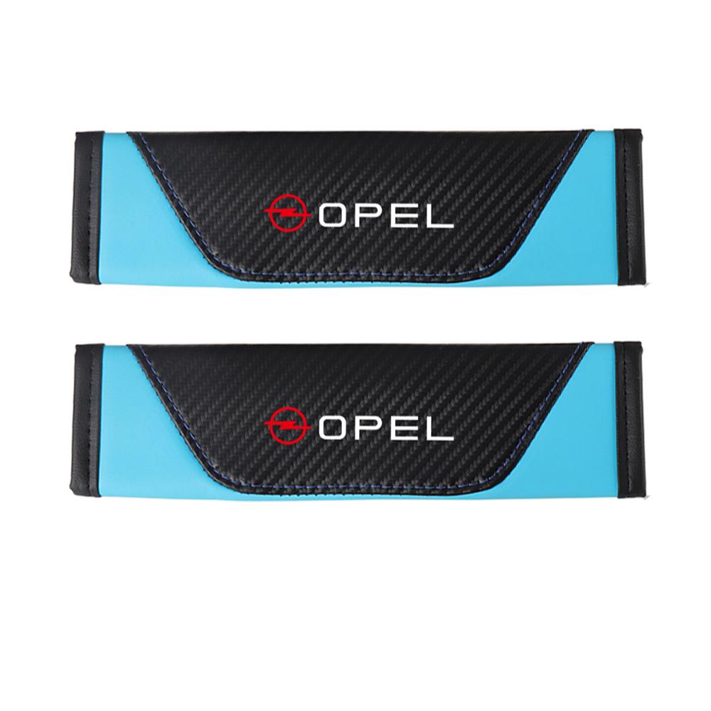 2Pc Car Seatbelt Shoulder Protector Cover Safety Belt Ornament Accessories For Opel OPC Astra J G K Insignia Corsa Car Valve Cap