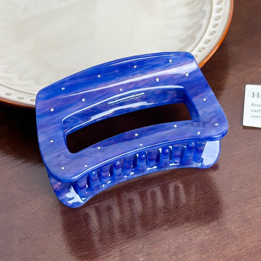 Oversized Acrylic 40mm Hair Claw Clip With Chic Rhinestone Accents For Glamorous Looks
