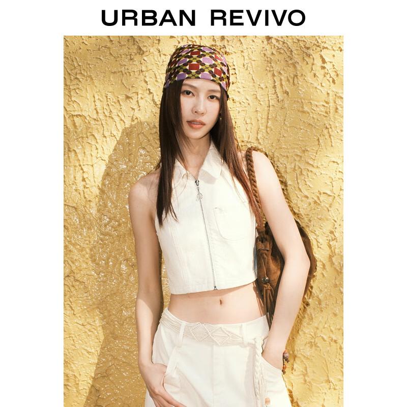 UR Women's Casual Cropped Sleeveless Polo Shirt