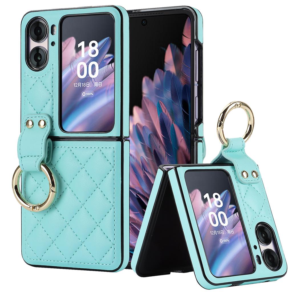 Emboss Diamond Ring Holder Leather Phone Case for OPPO Find N2 Flip 5G N2Flip CPH2437 N 2 Kickstand Ultra Thin Shockproof Cover