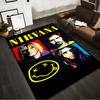 Nirvana Band Portrait Colorful Design Non-slip Rug Suitable for Living Room and Bedroom Sofas