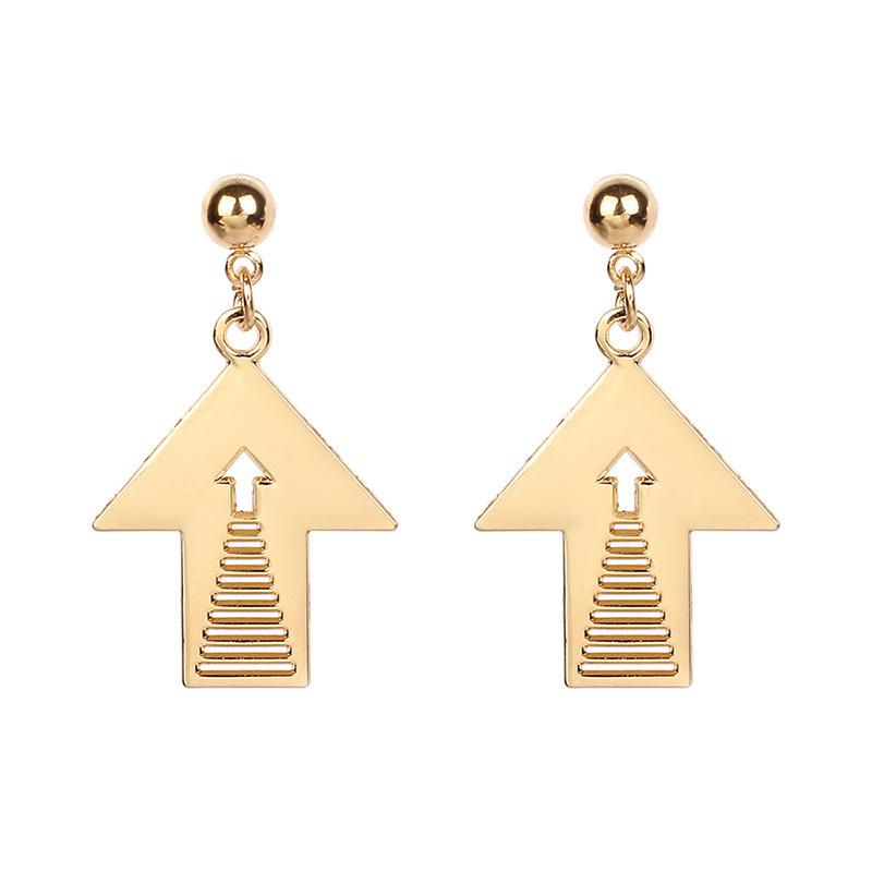 Креативные французские геометрические серьги-стрелы из металла с дизайнерским стилем ins