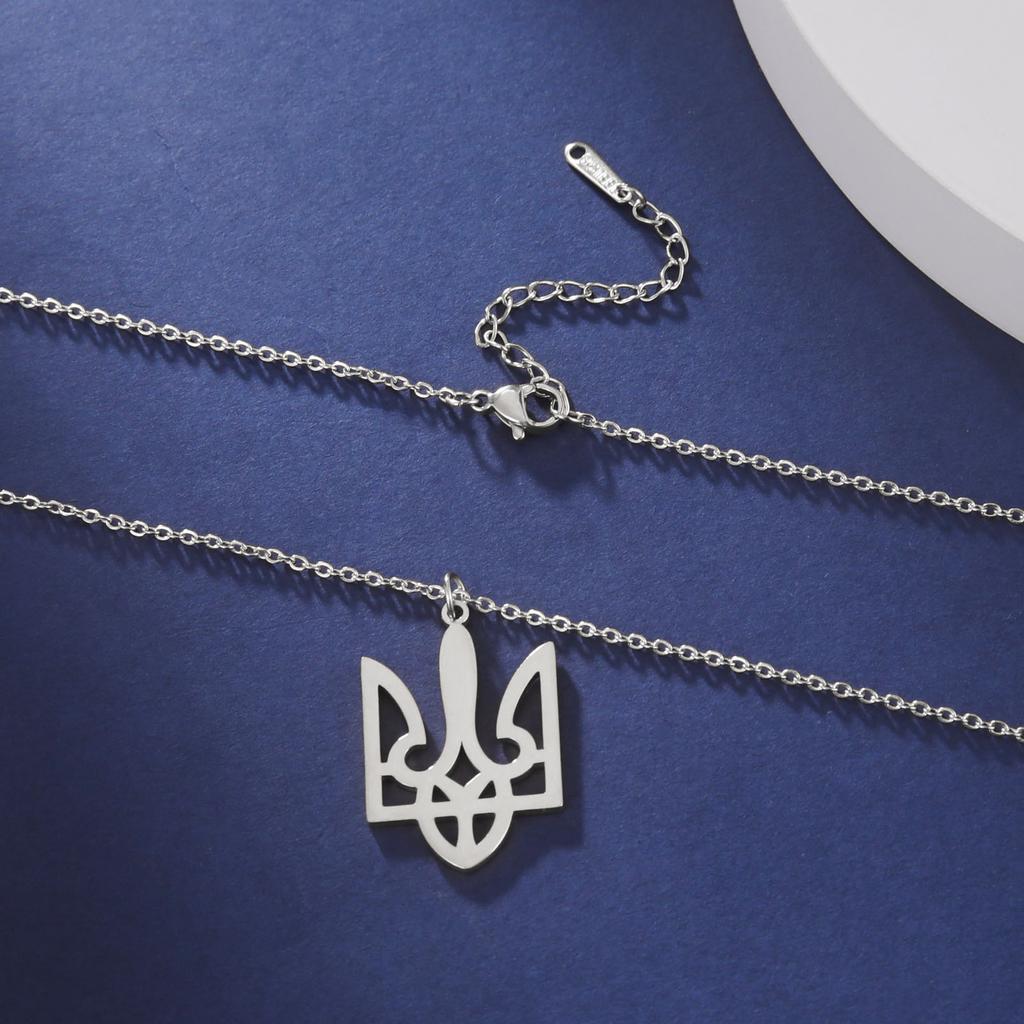 Collana Pendente Ucraina Lemegeton Tridente Simbolo Nazionale Ucraino Collana Geometrica Acciaio Inossidabile Gioielli Regalo di Compleanno