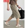 Hengyuanxiang Men's Summer Loose Fit Cotton Shorts
