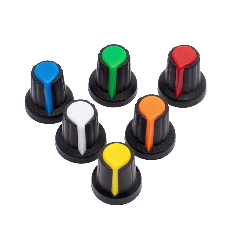 11PCS AG1 AG1 WH118 Potentiometer Knob Cap 6mm D Shaft Rotary Encoder Knob Multi Color Plastic Knob For WH118 Variable Resistor
