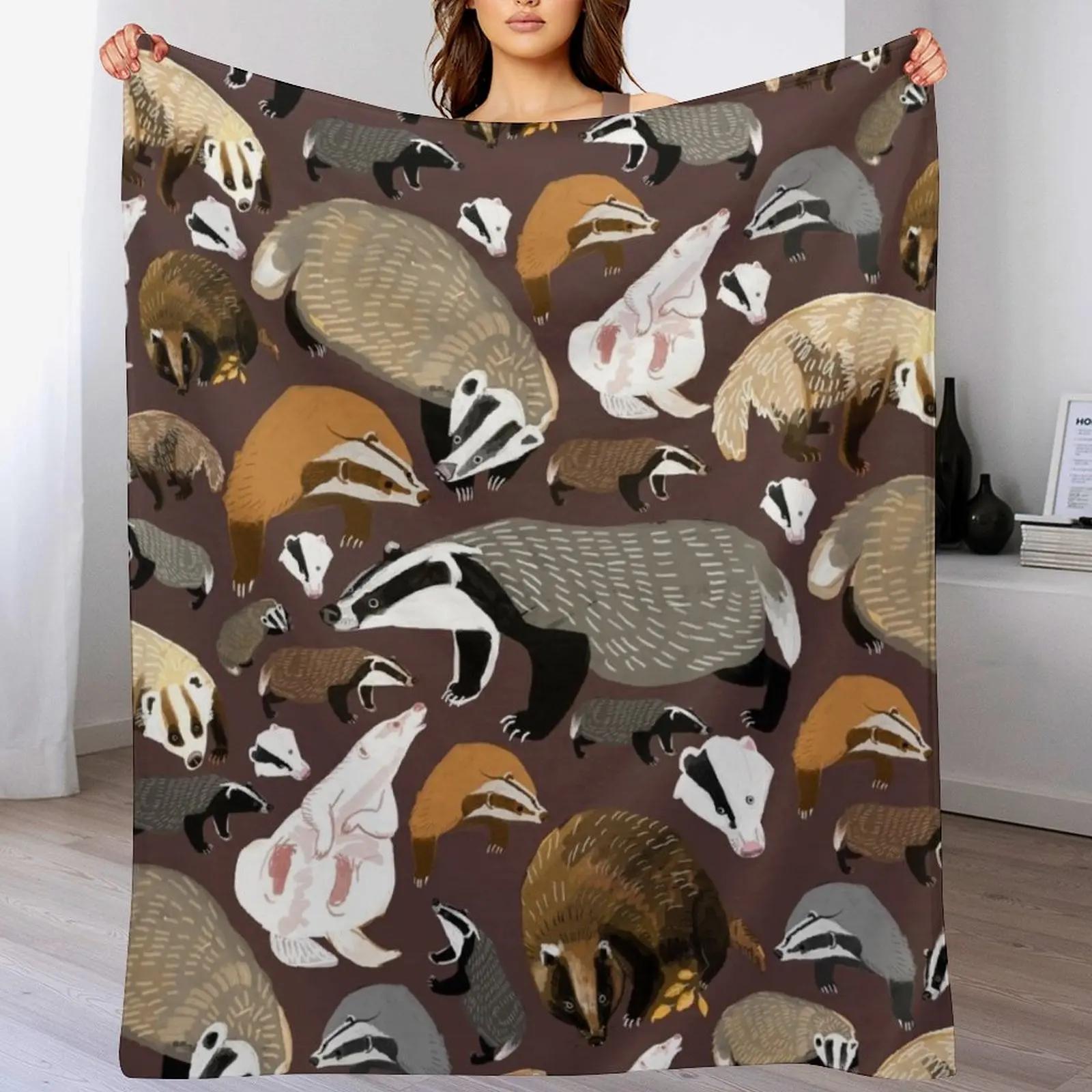 

European Badger Throw Blanket Fade Resistant Durable Throw Blanket 102x76cm(40x30in)