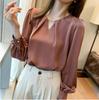 2025 Korean Style Loose Pleated Long-Sleeve Retro Cotton Linen Shirt for Women