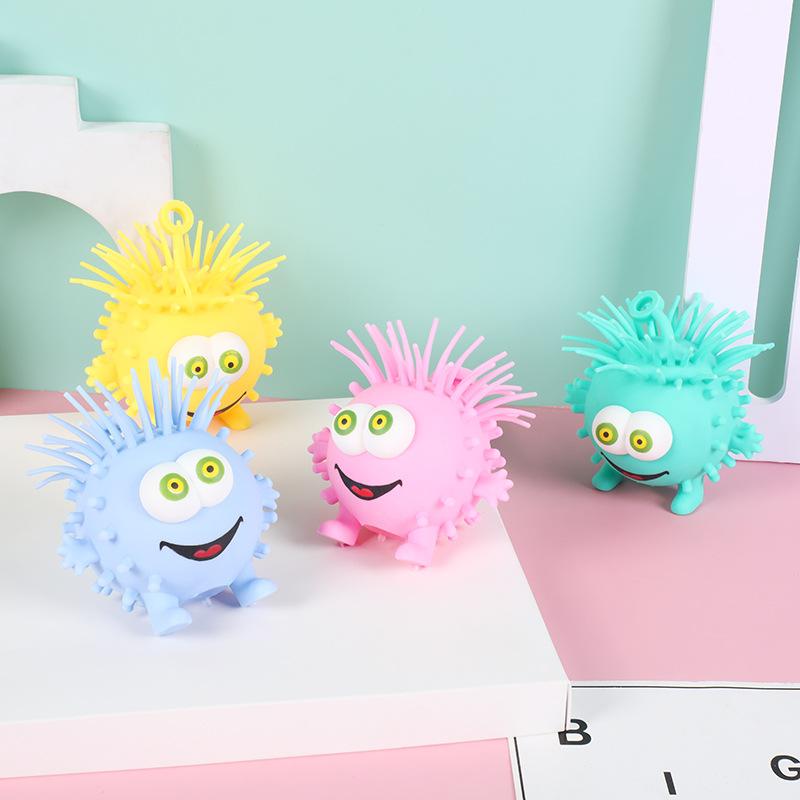 

Squishy Flash Novelty Pineapple Monster Squeeze Ball Pinch Funny Glowing Fruit Furry Ball Sensory Fidget Kids Decompression Toy