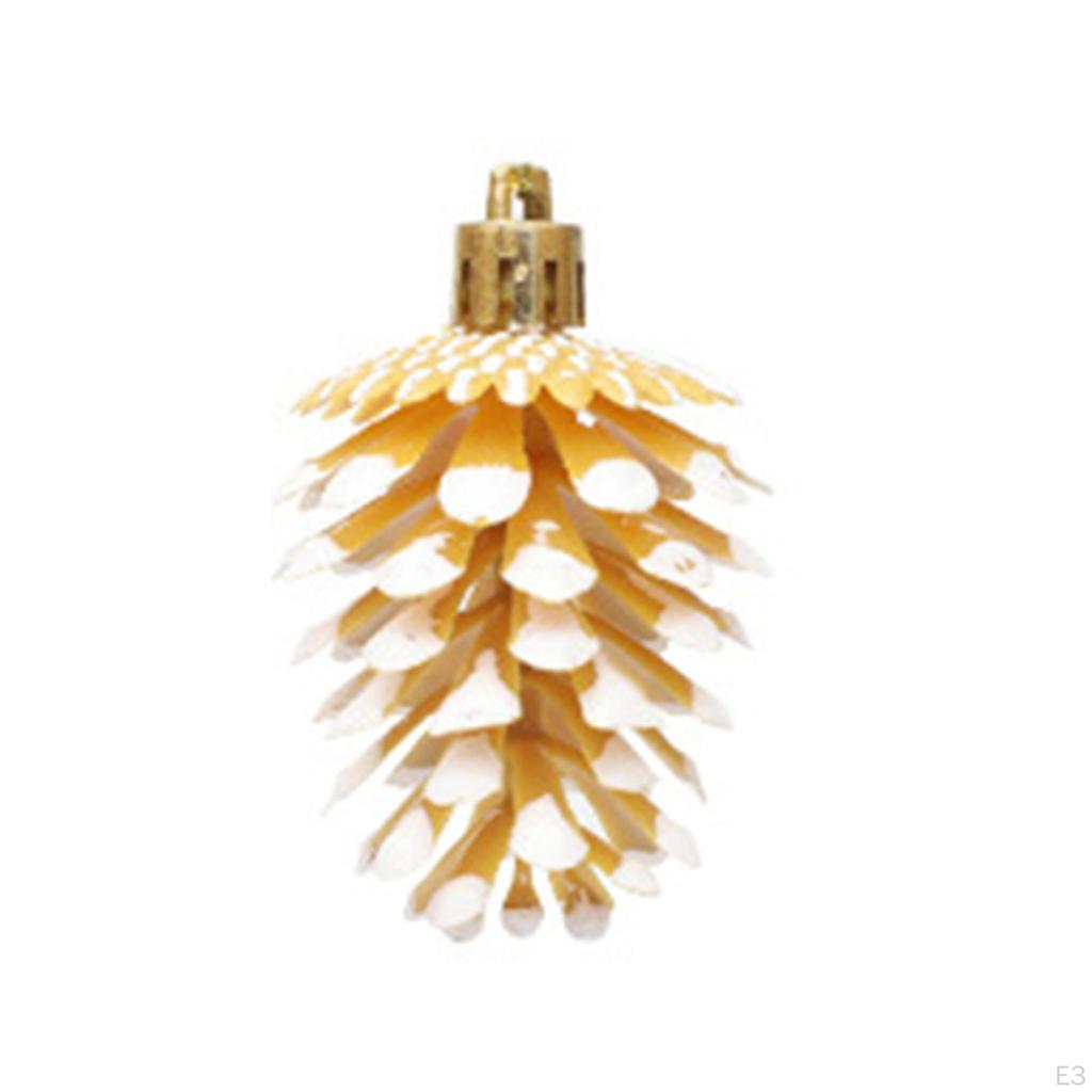 6 Pieces Artificial Pinecones Christmas Tree Decoration Holiday Decorative Xmas Pendant for