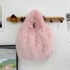 Wrist Bag New Handheld Fur Bag Autumn and Winter Imitation Fox Hair Bucket Plush Bag Textured Versatile Hand Bag