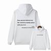 Women'S Shoulder Sleeve Fleece Sweater Plain Letter Print Kangaroo Pocket Drawstring Print Hoodie