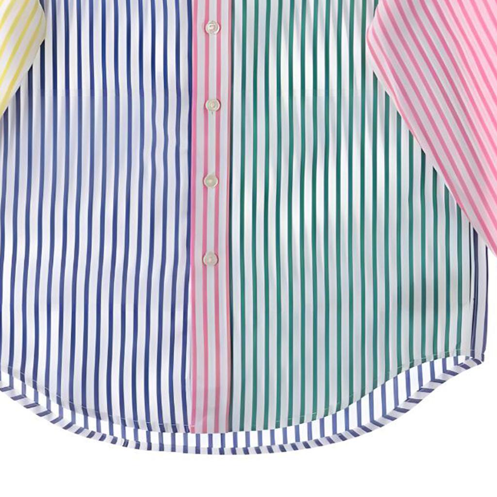 Košeľa Polo Ralph Lauren SS24 Pruhovaná Slim Fit Gombíky Dlhé rukávy Detské košele Viacfarebná 323934849-001