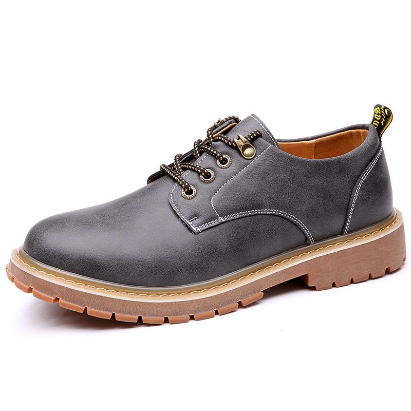 Mode 2024 Automne Hiver Nouveau Designer Plateforme Chaussures Hommes Grosse Tête En Cuir De Vache Chaussures De Travail Mâle Tendon De Bœuf Britannique Vintage Hommes Chaussures