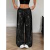 Frühling Sommer Damen High Waist Weite Hosen, Lässige Atmungsaktive Schlankmachende Hosen für Damen Europäische Amerikanische Mode