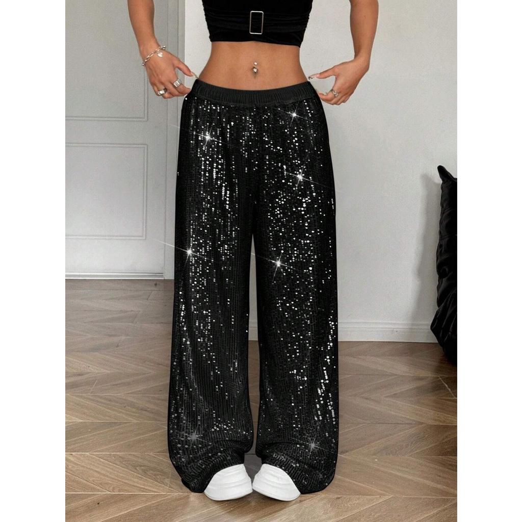 Frühling Sommer Damen High Waist Weite Hosen, Lässige Atmungsaktive Schlankmachende Hosen für Damen Europäische Amerikanische Mode