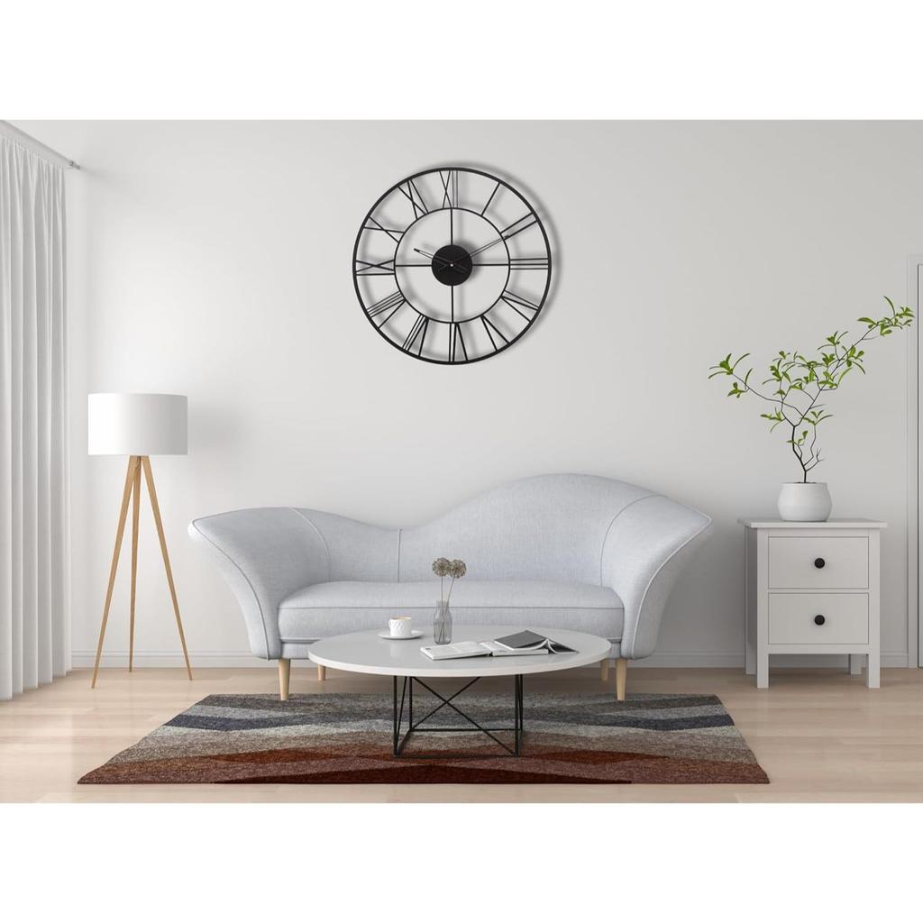 Luxurious Roman Modern Metallic Analog Wall Clock for Home, Office, Living Room, Bedroom and Kitchen | Big Size Stylish Latest Home Decor