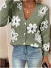 Flower Pattern Button-up Cardigan