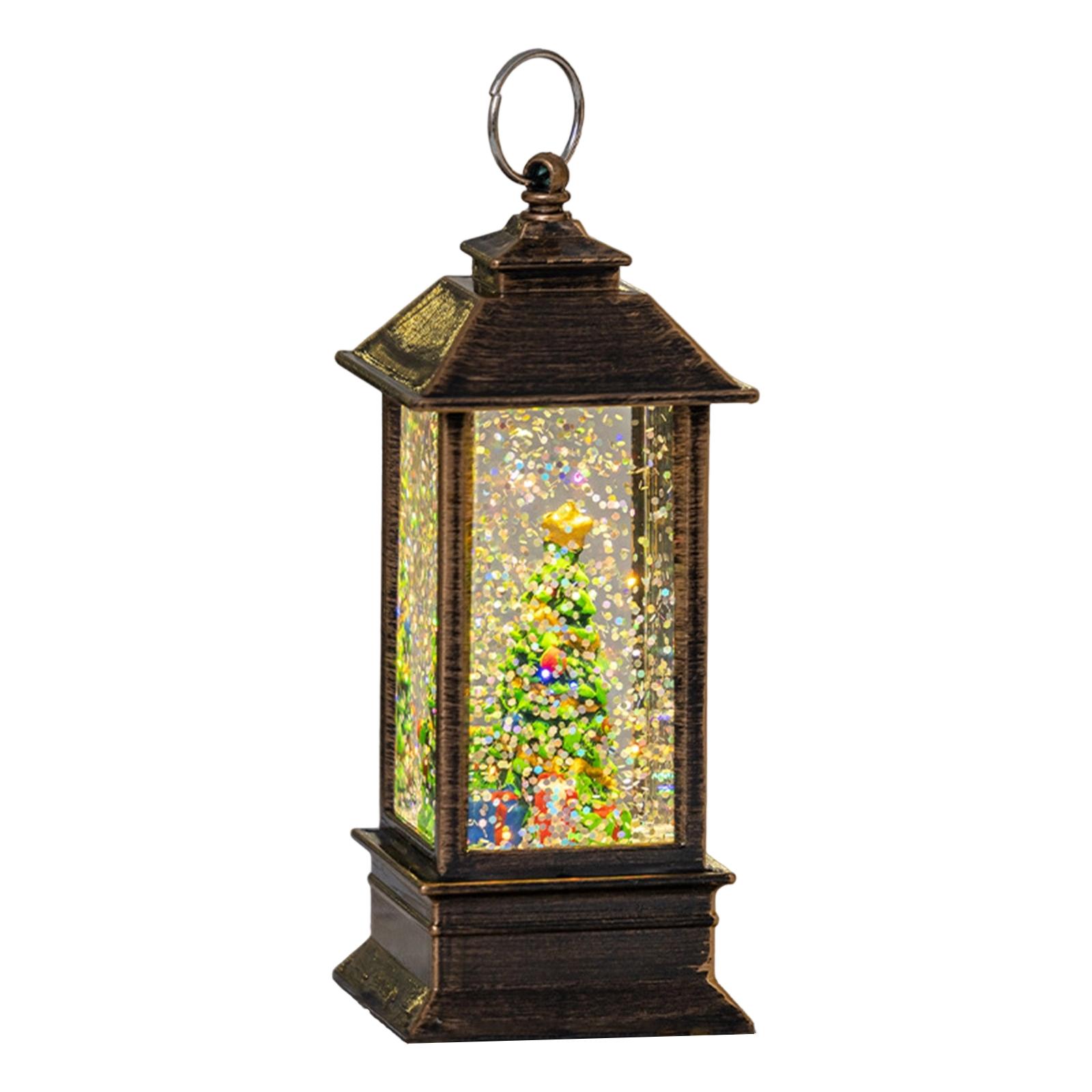 

Christmas Snow Globe Lantern with Snowman Figurine 100ml Water Tank Decorative LED Light Indoor Holiday Ornament