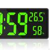 Orologio Luminosità Dimmer a 3 Livelli con Temperatura e Umidità Interna Elettronico a Numeri Grandi 12/24H