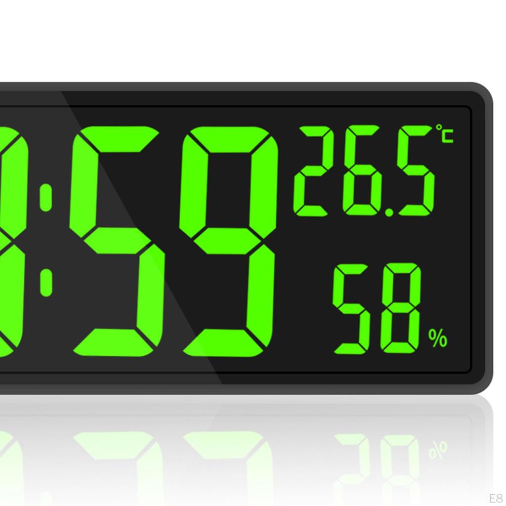 Orologio Luminosità Dimmer a 3 Livelli con Temperatura e Umidità Interna Elettronico a Numeri Grandi 12/24H