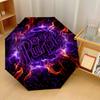 Deep Purple Print 8?Ribs Automatic Umbrella Wind Resistant Lightweight Folding Umbrella For Outdoor Travel