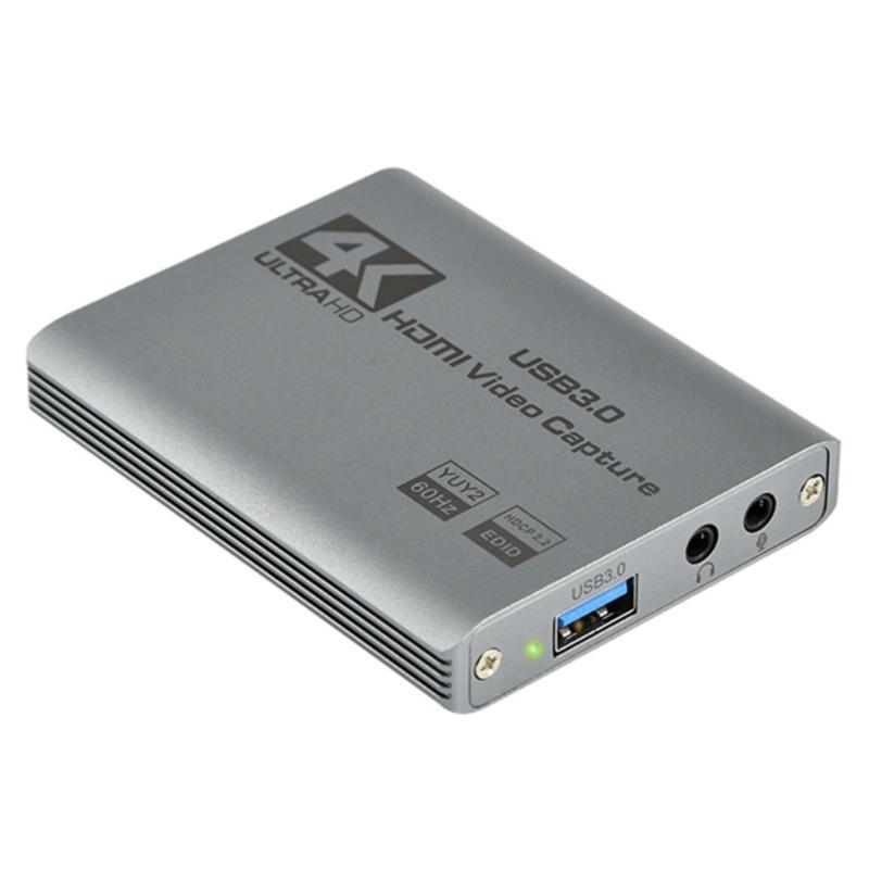 USB 3.0 to HDTV Video Capture Card 4K Video Recording Device Transfer Record Grabbers for Recording Live Streaming