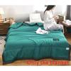 Color Solid Waterwashed Cotton Thin Summer Blanket For Home Children And