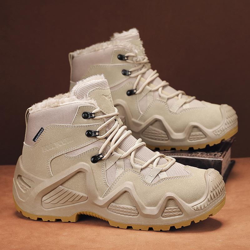 

Осень и зима новая походная обувь универсальная мужская толстая износостойкая нескользящая средняя высота Мартин на открытом воздухе мужская обувь 46 хаки