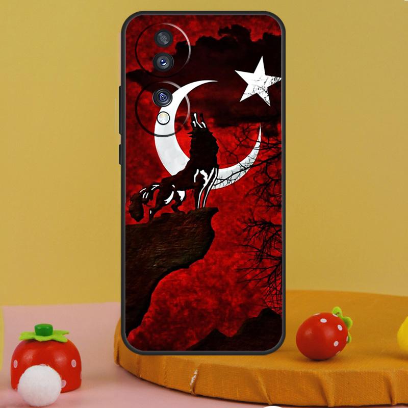 Turkey Turkish Flag Wolf Case For Honor 200 Magic 5 6 Pro X9c X9a X8a X7a X6a X7 X8 X9 X8b X9b 50 70 90 Lite Cover