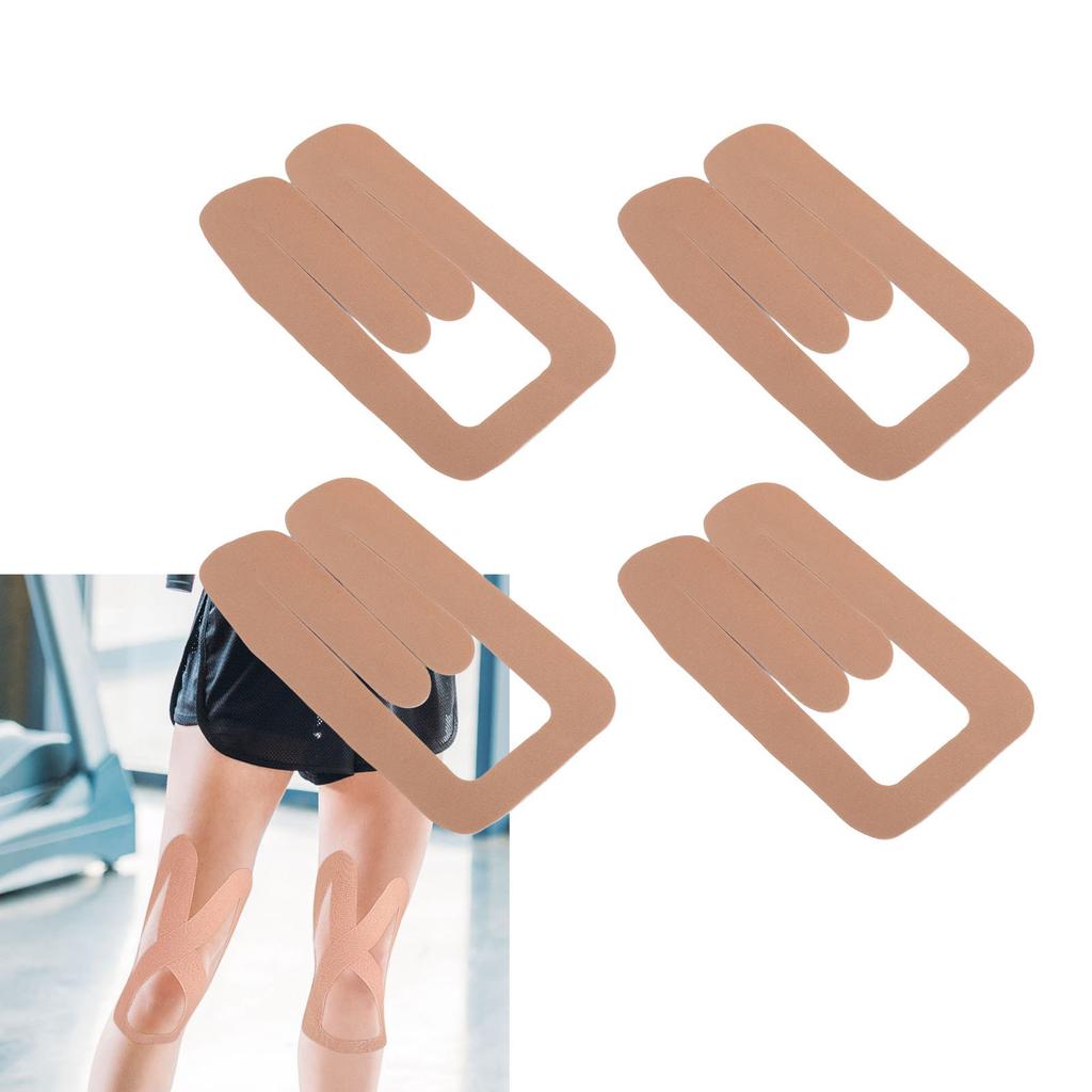 4PCS Sports Kinesiology Tapes Water Resistance Pre Cut Elastic Muscle Tape for Knee Patella Meniscus