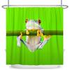 Funny Frog Cartoon Shower Curtain Sets Leaf Animal Creative Children Bathroom Decor Waterproof Fabric Home Hooks Bath Curtains