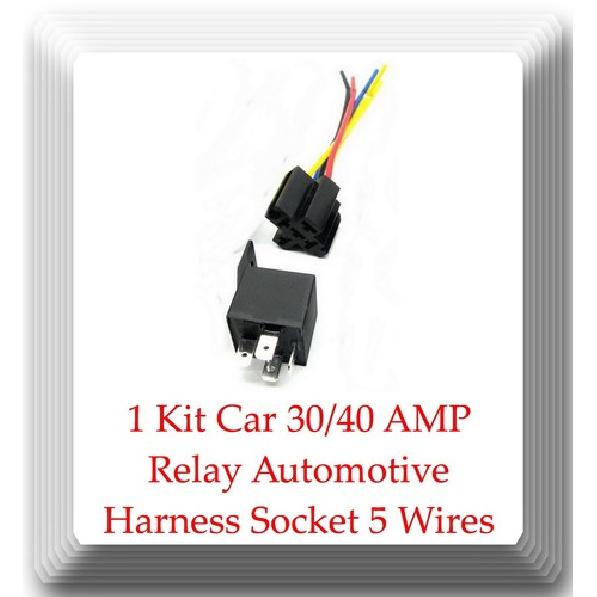1 Kit Car 30/40 AMP Relay Automotive Harness Socket 5 Wires SPDT 5 Pin DC 12V