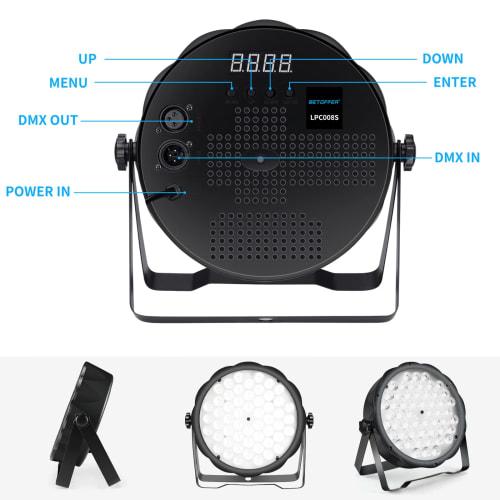 BETOPPER Disco Light, 54x1.5W RGBW LED Stage Light LPC008S, DMX512 3/7CH, Party Light, Spotlight, DJ Disco Light, Professional Club Lighting, High Bri