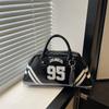 New Messenger Bag Women's Style Bowling Handbag Fashion Contrasting Color Polka Dot Casual Fashion Shoulder Bag