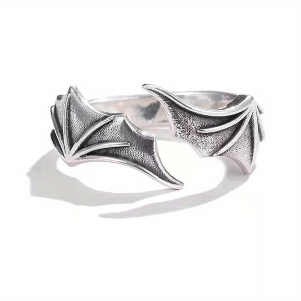 1pc/2pcs Silvery Angel/Demon Wings Design Open Ring, Creative Decorative Pair Ring, Holiday Gift for Best Friend