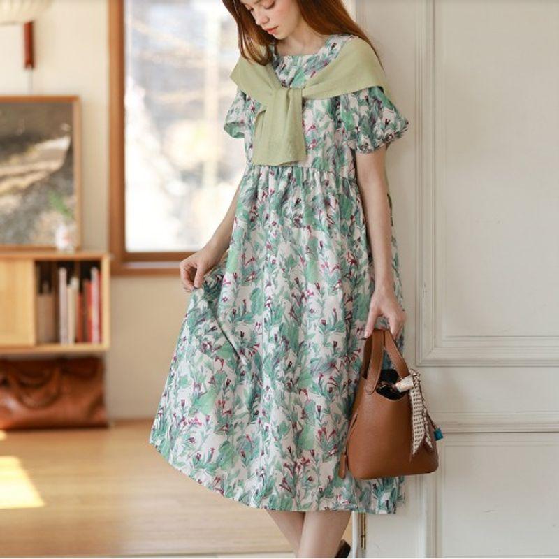 

Модный стиль Мода плюс размер Женщины Полная девушка Квадратный вырез Принт Свободный Темперамент Миди Длина Длинная Длина Короткий рукав Платье L-4XL Cate chart L